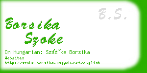 borsika szoke business card